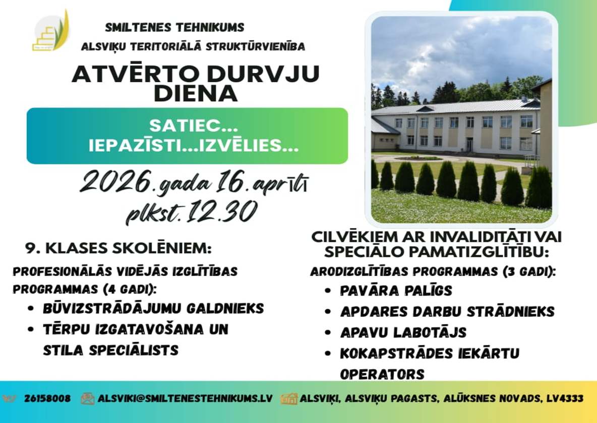 Atvērto durju diena Alsviķu struktūrvienībā